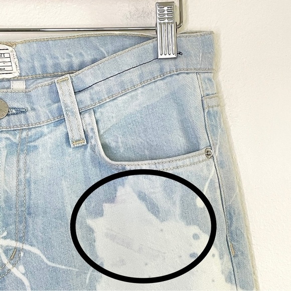 NWT Current Elliott The Fling Slim Boyfriend Jean Open Sky Bleach Dyed 25 - Picture 11 of 16